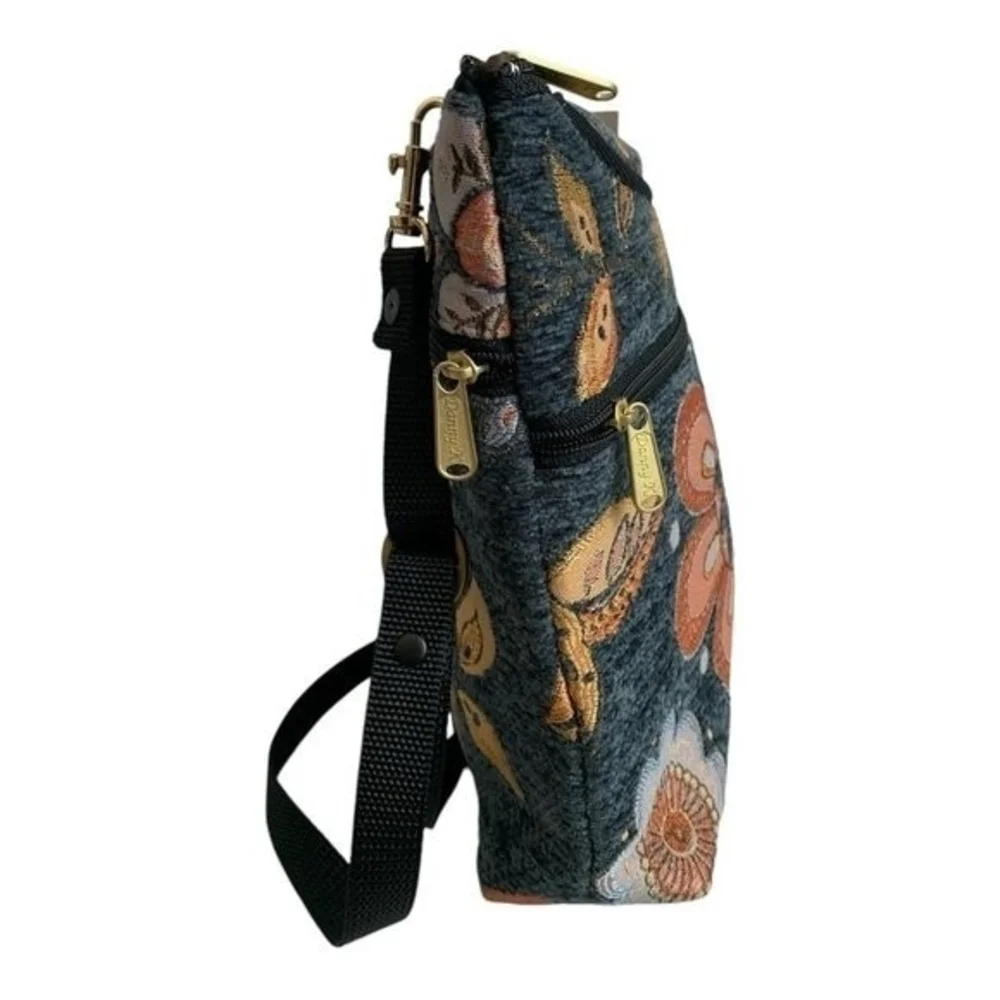 NWT Danny K Maggie Floral Tapestry Crossbody Hobo Shoulder Travel Bag NWT